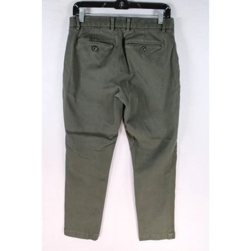 Banana Republic Men Slim Fit Fulton Chino Pants Olive Green Stretch Size 29x30